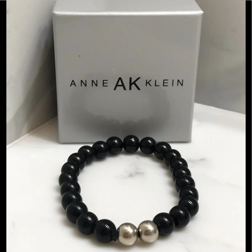 🆕🔥ANNE KLEIN BEAUTIFUL BLACK&STERLING SIVER BRACELET!!NWT&NIB!!BUNDLE🆙TO SAVE - Picture 2 of 10